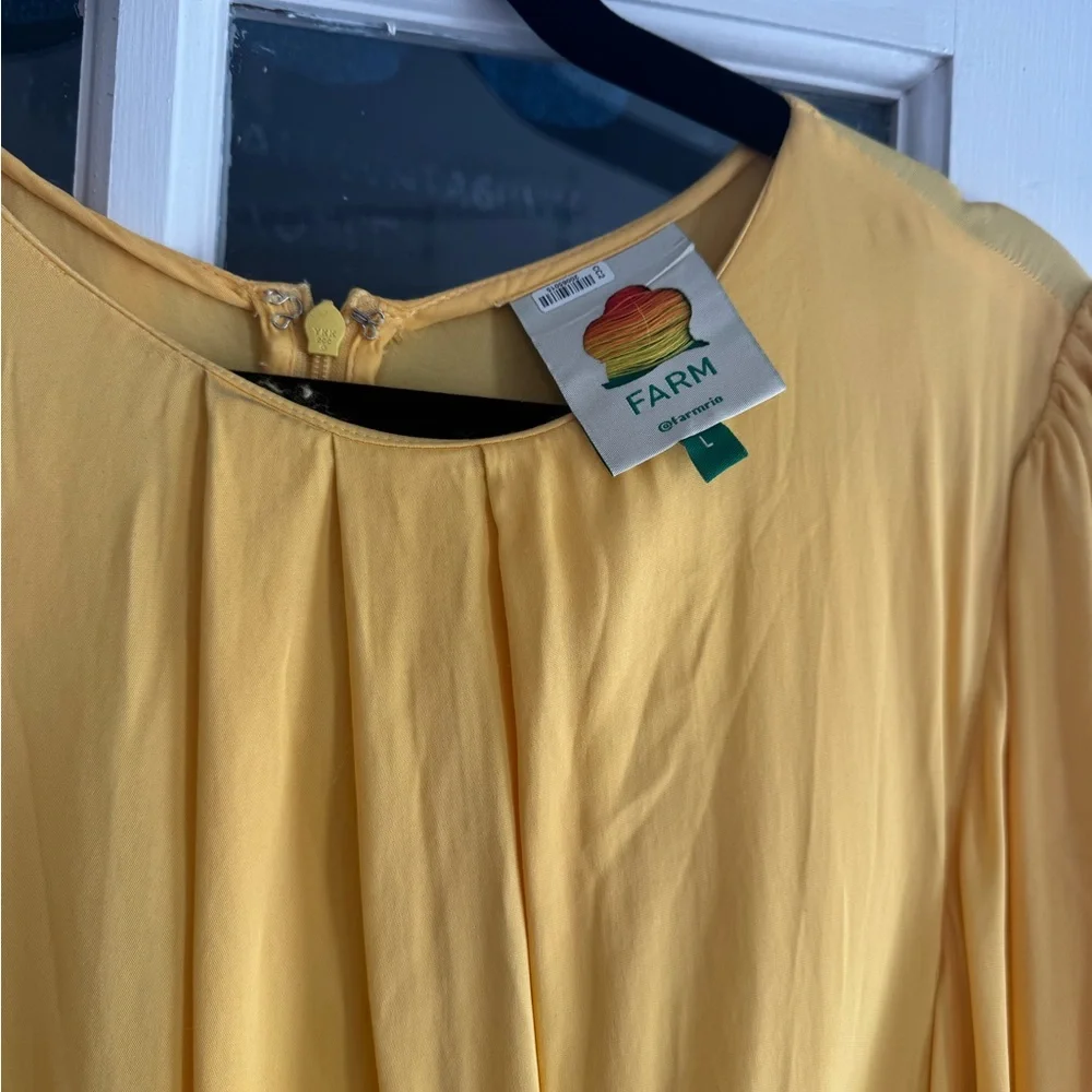 Moving Sale! Everything $30 Farm Rio Yellow Maxi Dress Sz L - Picture 4 of 7